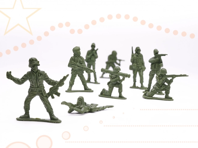 Set vojaških figuric + vojaška baza 114 delov
