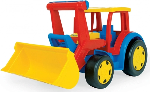 Gigant otroški traktor z nakladačem rdeče‑rumen 60 cm