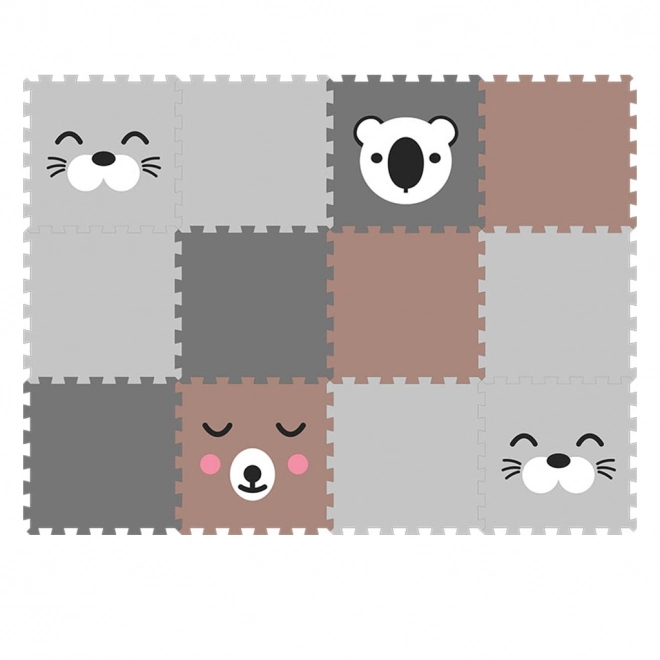 Minideckfloor podlaga 12 delov - tjulen, medved, koala