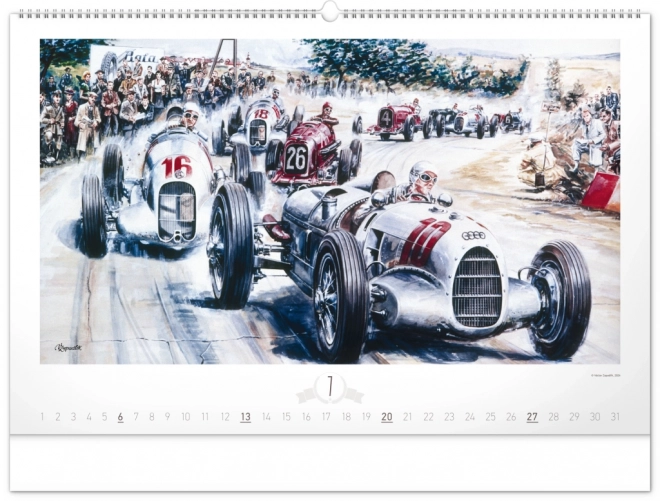 NOTIQUE Stenski koledar Oldtimers – Václav Zapadlík 2025, 64 x 42 cm