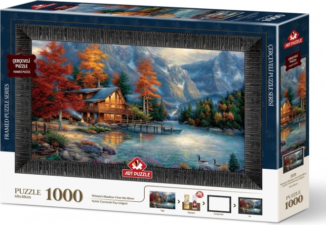 ART PUZZLE Sestavljanka z okvirjem in lepilom 3v1 1000 kosov – Senca nad reko