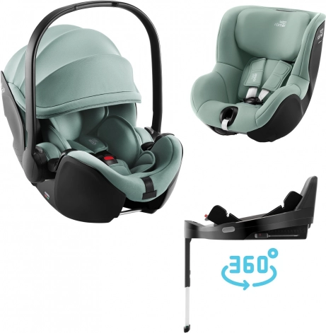 Kompletni set otroških avtosedežev Britax Römer Baby-Safe Pro in Dualfix 5Z, Jade Green