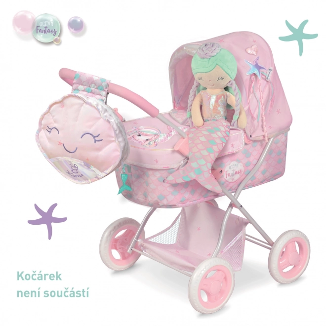 DeCuevas 20041 Mehka punčka 2v1 OCEAN FANTASY - 36 cm s posteljico