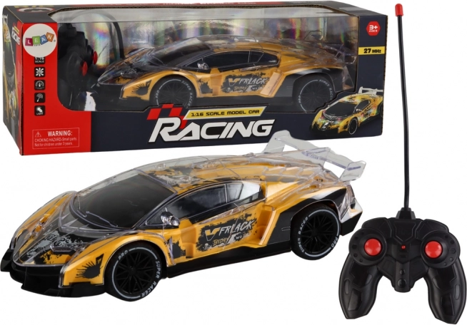 RC športni avto 1:16 s svetili – rumen