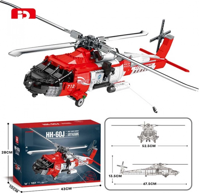 Komplet kock – reševalni helikopter HH-60J Jayhawk 1137 kosov