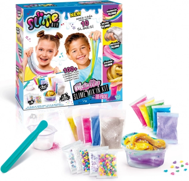 Kovinska komplet za izdelavo sluzi So Slime 10 kosov