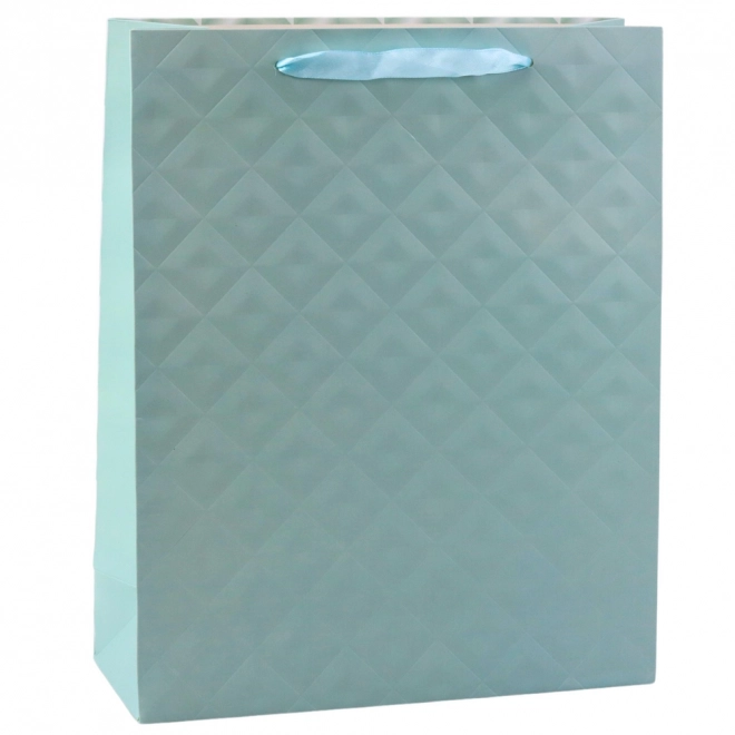Darilna vrečka z embossmentom modro turkizna 32 x 26 x 10 cm