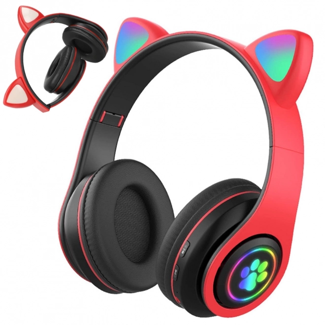 Brezžične slušalke bluetooth radio fm mp3 mačja ušesa led osvetlitev