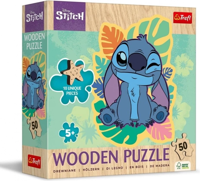 Lesena sestavljanka s 50 deli Lilo & Stitch