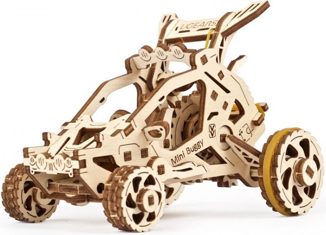 Lesene mehanske 3D sestavljanke mini buggy UGEARS, 80 kosov
