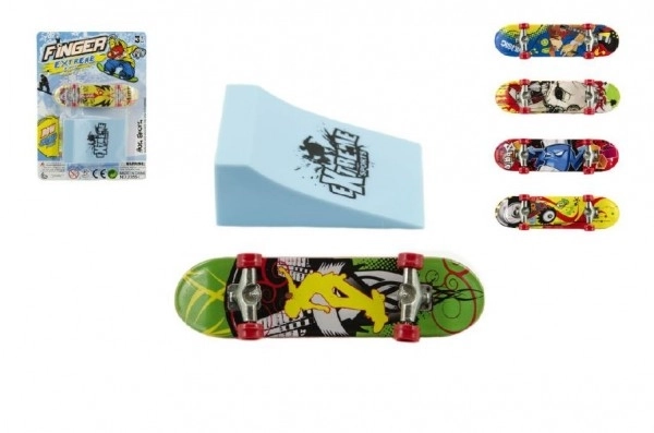 Prstni skateboard z rampo - 10 cm
