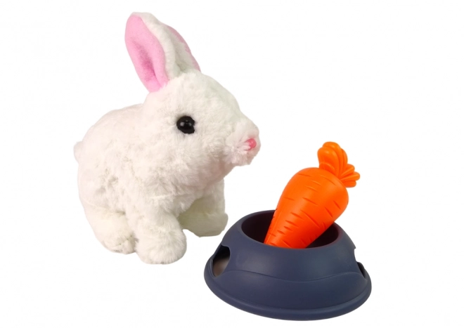 Interaktivni zajček Bunny Rabbit Bela Korenčica Skleda Maskota