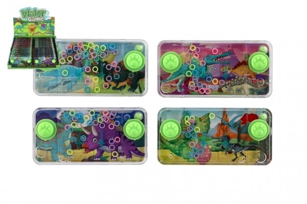 Vodna igra miselna naloga 11x6cm plastika dinozaver 4 vrste 24kos v škatli