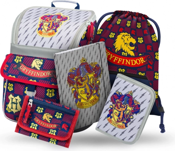 Šolski set BAAGL Zippy Harry Potter Gryffindor – torba, peresnica, vrečka, mapice in denarnica