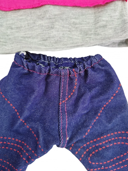 Modna oblačila za punčke LOVE s sončnimi očali in copatki 43-46 cm