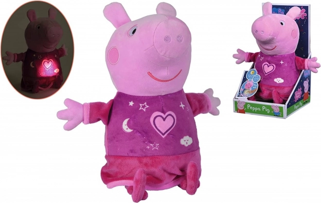 Peppa Pig 2v1 plišasti uspavanka, igranje + svetloba, roza, 25 cm