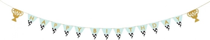 Zastava Happy Birthday s pokali 2,5 m