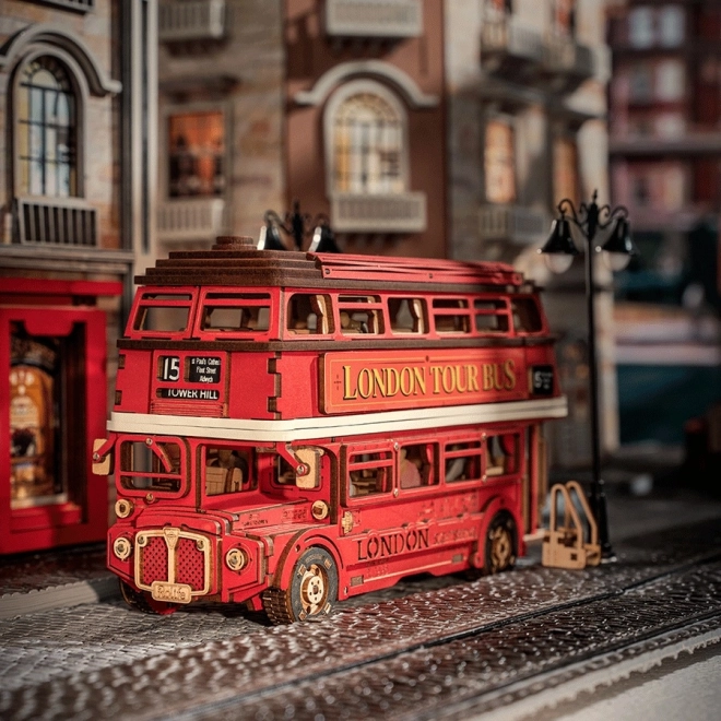 3D lesena sestavljanka londonski double-decker