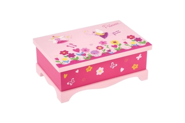 Škatlica za nakit Princess z ogledalom les 17x7x11,5cm v škatli