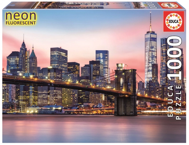 Set svetiče Educa puzzle Most Brooklyn New York 1000 kosov