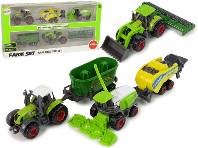 Komplet 6 kmetijskih vozil Traktor Kombajn Kovinski deli