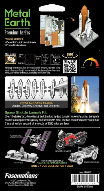 METAL EARTH 3D sestavljanka Vesoljski raketoplan Lansirni set (ICONX)