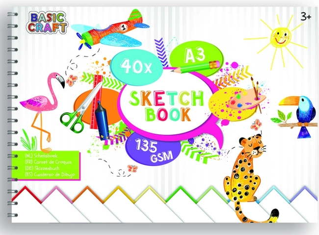 Skicirni blok A3 40 listov 135 g/m² Creative Craft Group