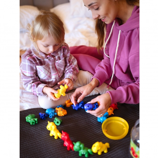 Montessori komplet za učenje številk in barv Samorogi