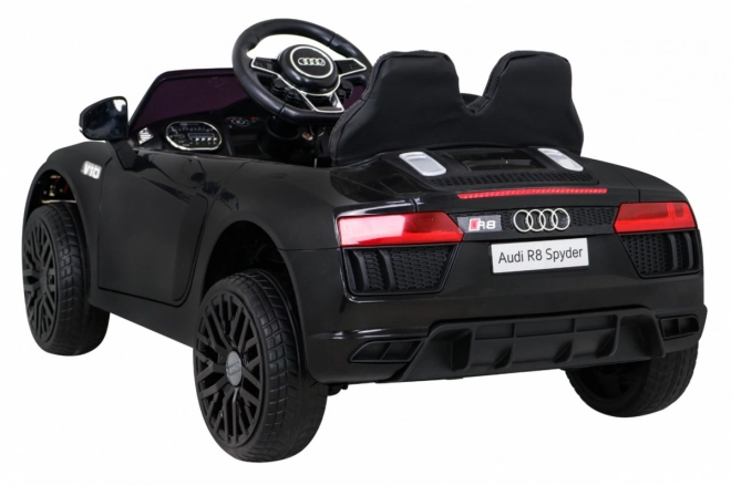 Audi R8 otroški električni avto črne barve z daljinskim upravljanjem, EVA kolesi, počasnim zagonom in MP3 LED