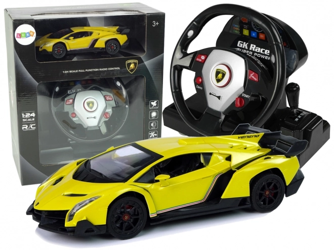 Daljinsko vodeno Lamborghini Veneno Rumena 2.4G daljinsko upravljanje volana Zvočne luči