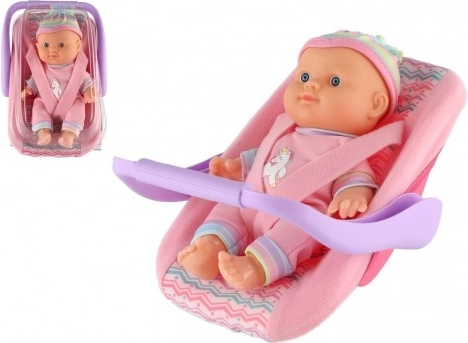 Dojenček punčka 20 cm v nosilki/avtosedežu
