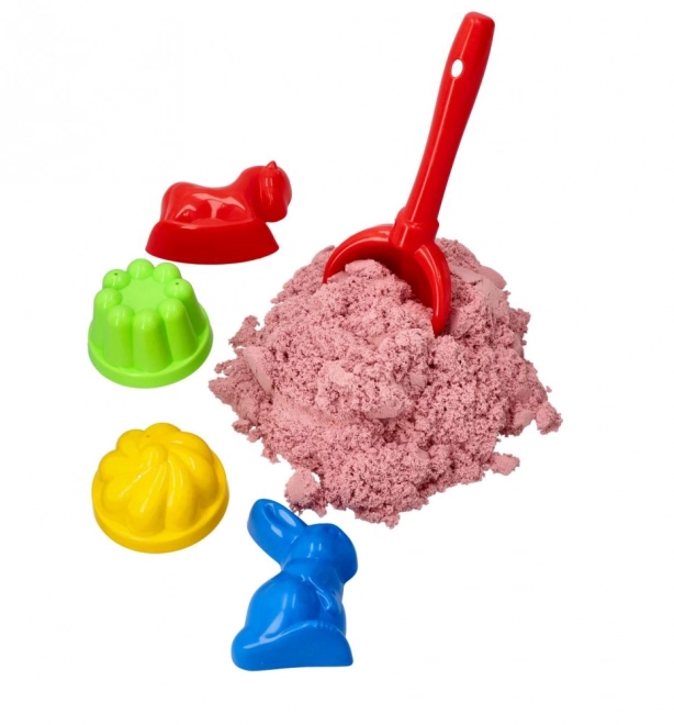 ADAM TOYS Kinetični pesek roza 2 kg + kalupi in lopatka