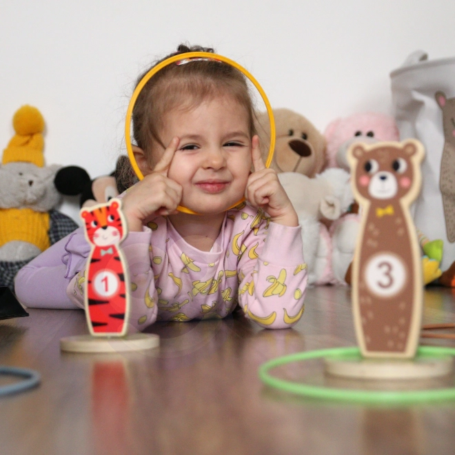 Lesena spretnostna igra Tooky Toy - met na cilj živali