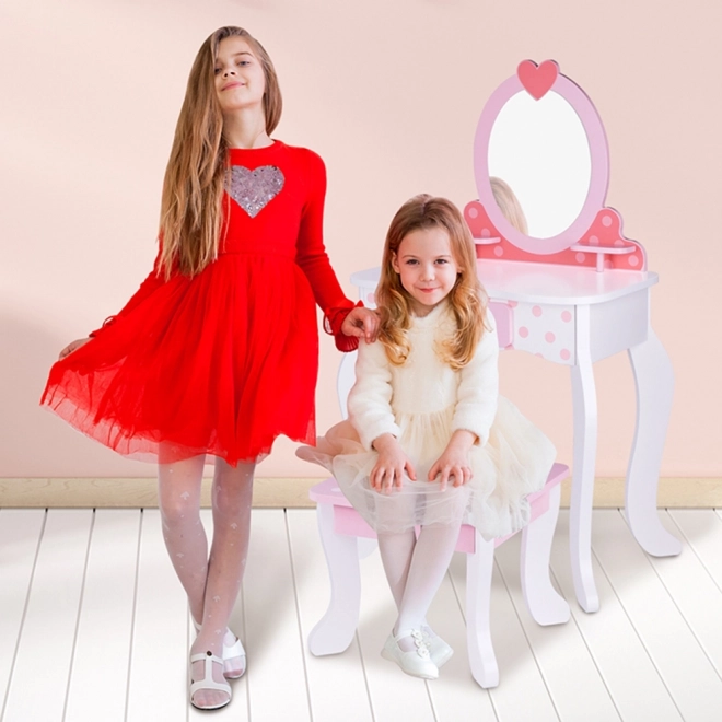 Lesena toaletna mizica s stolčkom od Tooky Toy