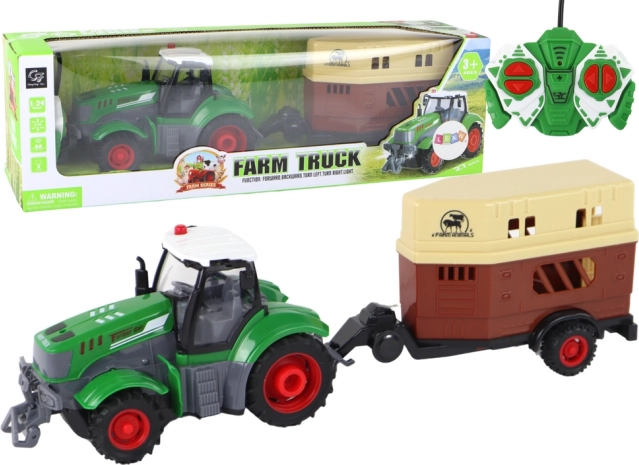 RC traktor s prikolico za živali 1:24