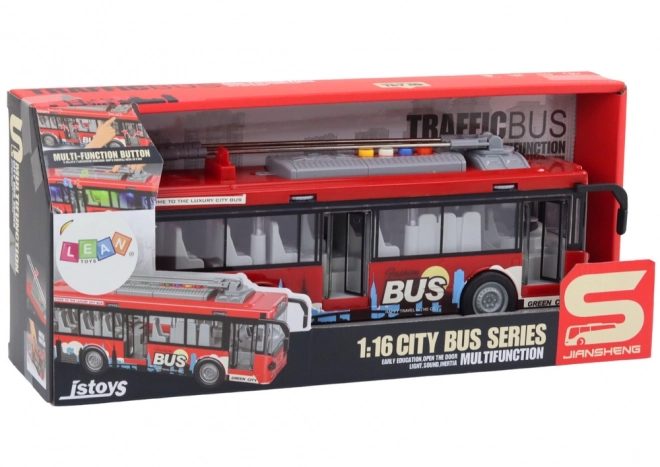 Trolejbus 1:16 Luči Zvoki Pogon Rdeča