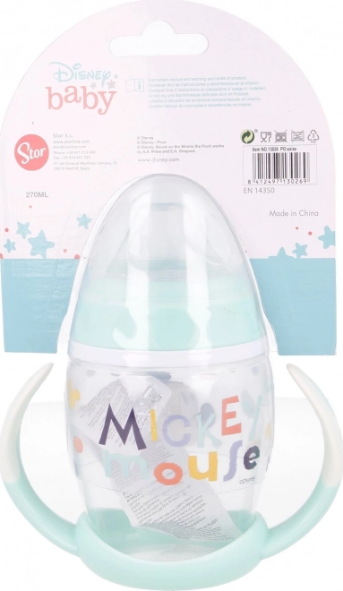 STOR Lonček z ročaji in silikonskim ustnikom 270ml Mickey Mouse