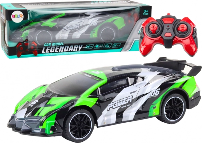 rc športni avto 1:10 z lučmi, hitrost 25 km/h – zelen
