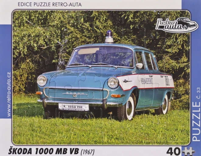Sestavljanka Retro Avtomobili Škoda 1000 MB VB 40 kosov