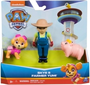 Komplet figuric TAČKE NA PATRULJI: Skye, kmetica Yumi in prašiček