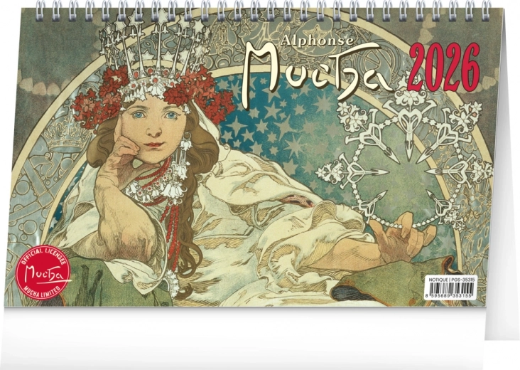 Namizni koledar Alfons Mucha 2026