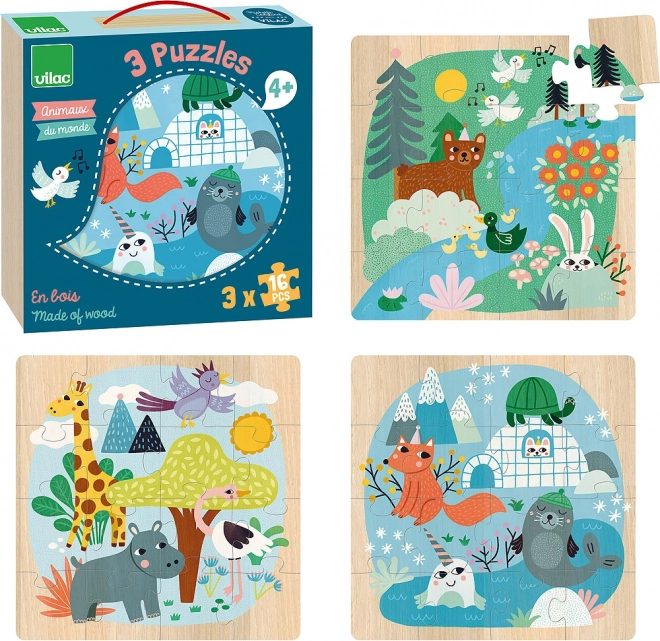 Leseni puzzle Svetovne živali