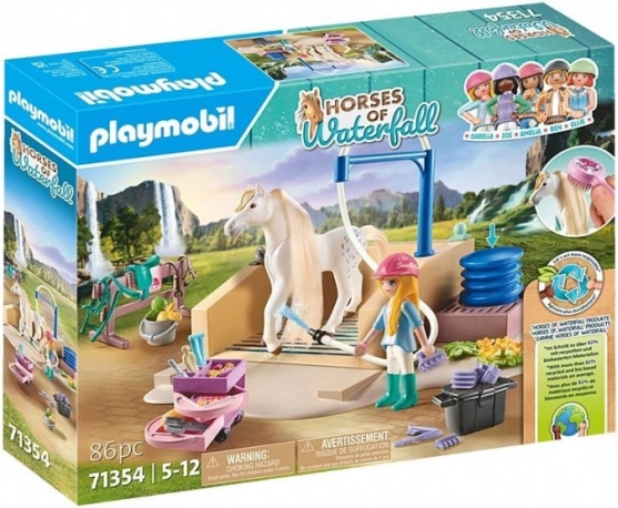 Playmobil Horses of Waterfall: Isabella in kobilica Lioness s pralnico za konje