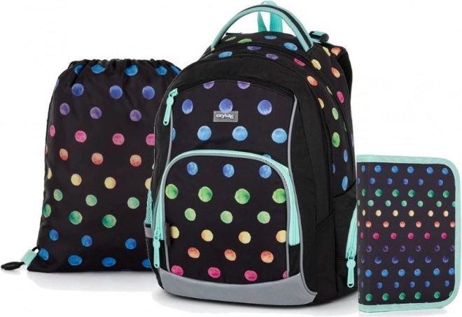 OXYBAG Šolski komplet 3 kosi OXY GO Pikice