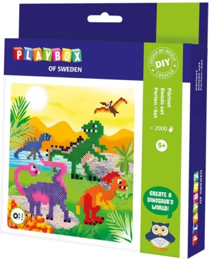 Komplet likalnih perlic Dinosavri 2000 kosov PLAYBOX