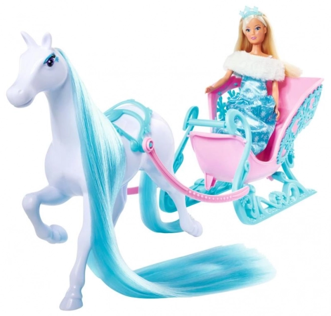 Punčka Steffi s konjem Snow Dream