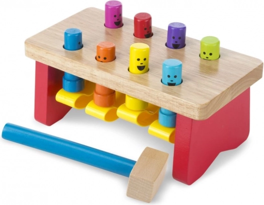Lesena zabijalna klop MELISSA & DOUG z barvnimi zatiči