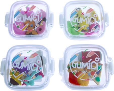 Oblikovane mini radirke – set 4 kos