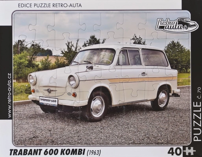 RETRO-AUTA Puzzle št.70 Trabant 600 Kombi (1963) 40 koščkov