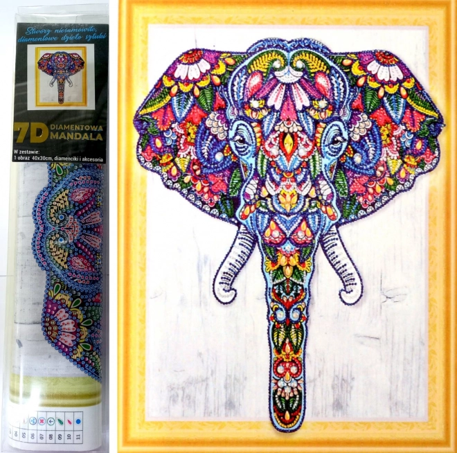 Diamantno slikanje 7D slon 30 × 40 cm